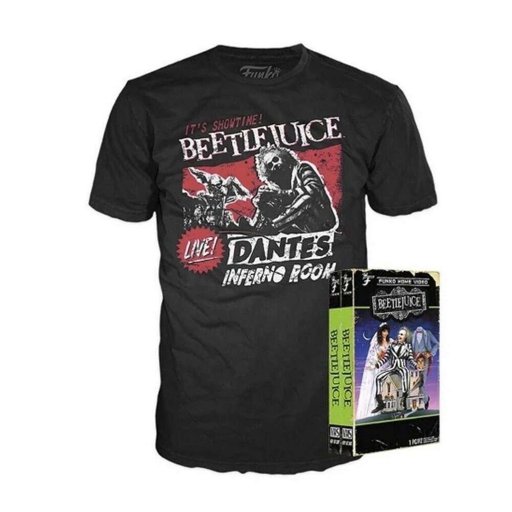 Beetlejuice Mens TShirt Funko Home Video VHS Boxed Black Target Exclusive Medium